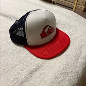 Quiksilver Red and Black Snapback Hat